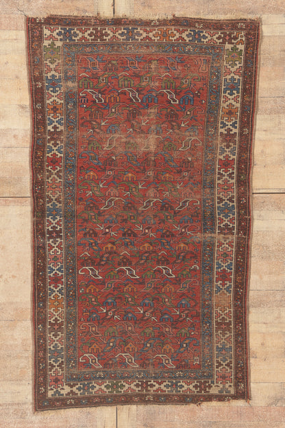 4 x 7 - Red Antique Persian Kurd Rug - 79761