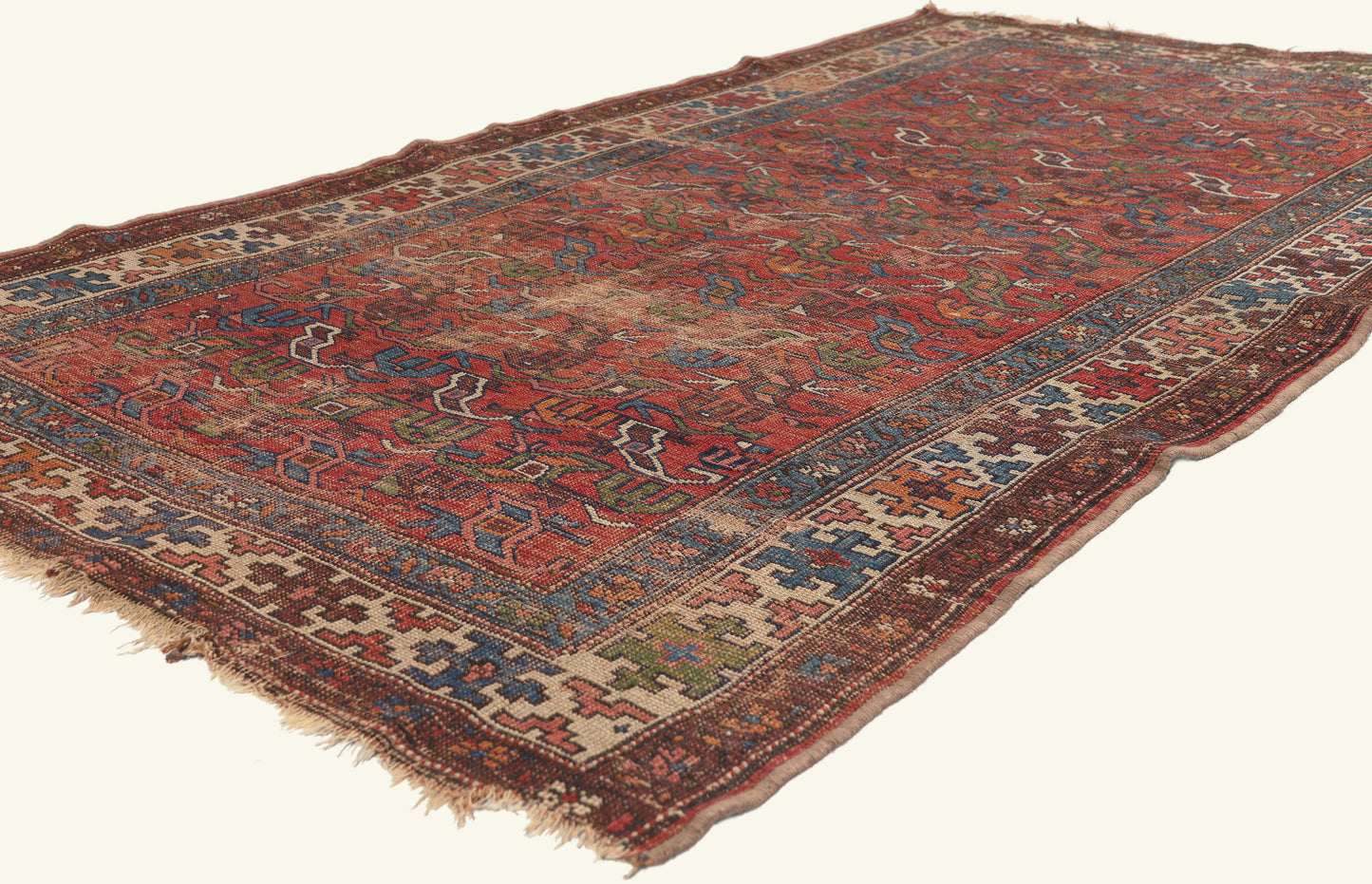 4 x 7 - Red Antique Persian Kurd Rug - 79761