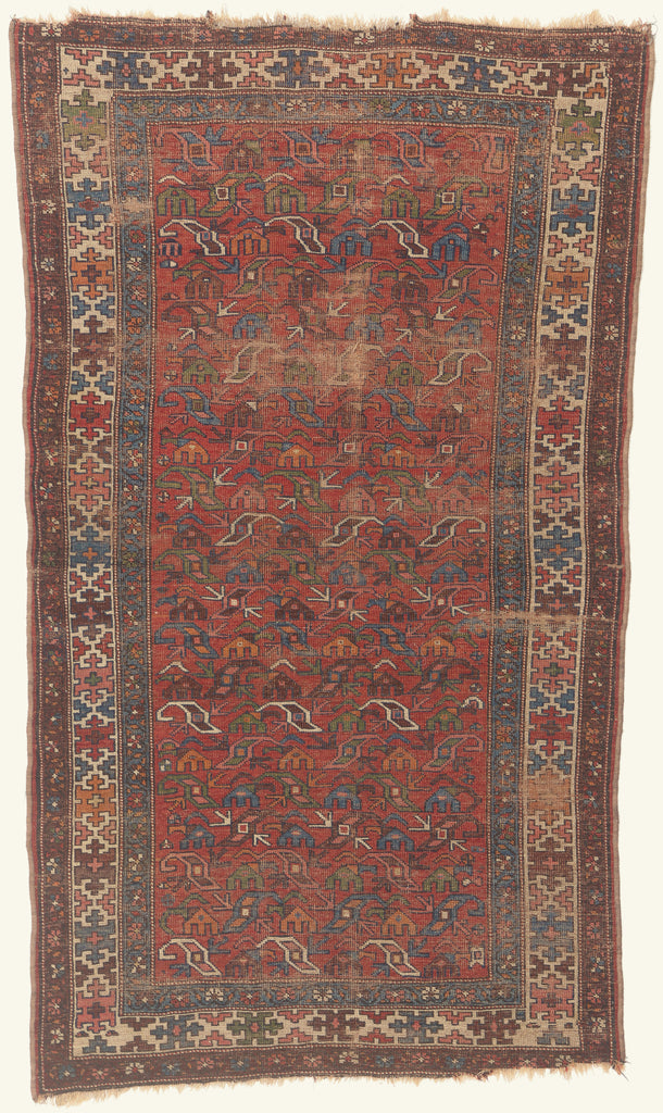 4 x 7 - Red Antique Persian Kurd Rug - 79761