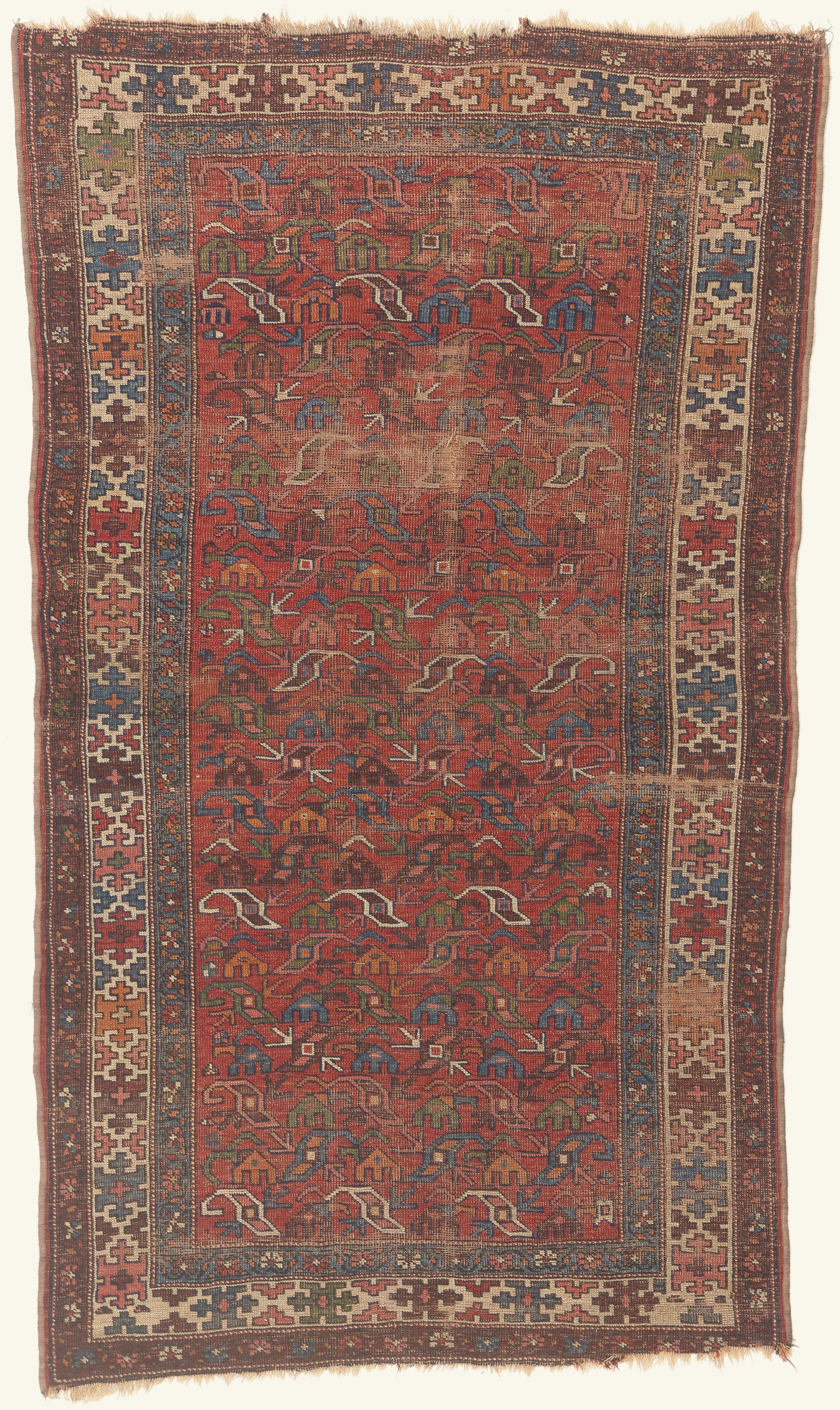 4 x 7 - Red Antique Persian Kurd Rug - 79761