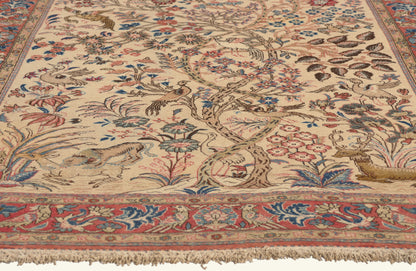 5 x 7 - Ivory Vintage Persian Qum Rug - 79762