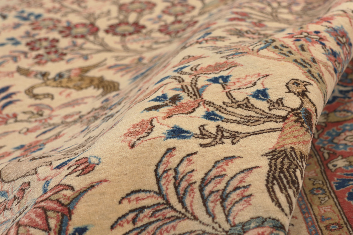 5 x 7 - Ivory Vintage Persian Qum Rug - 79762