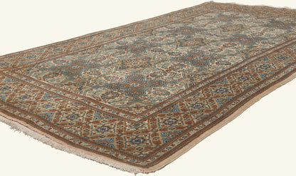 4 x 7 - Beige Vintage Persian Kashan Rug - 79763