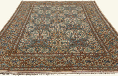 4 x 7 - Beige Vintage Persian Kashan Rug - 79763