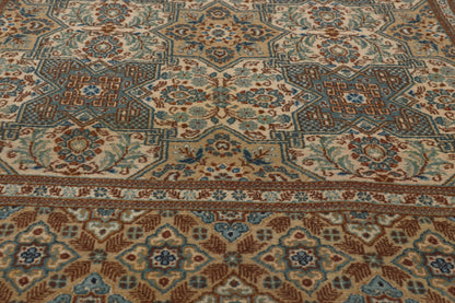 4 x 7 - Beige Vintage Persian Kashan Rug - 79763