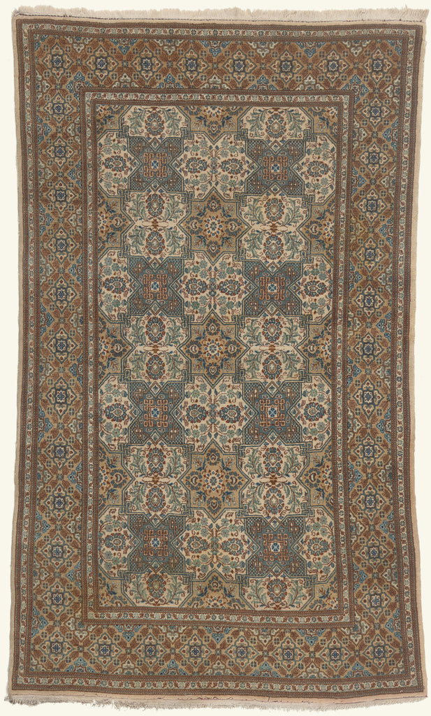 4 x 7 - Beige Vintage Persian Kashan Rug - 79763