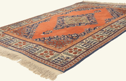 4 x 6 - Orange Vintage Romanian Tabriz Rug - 79764