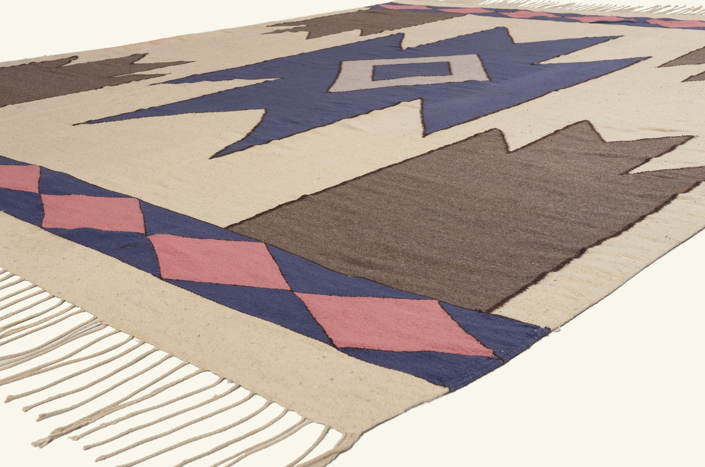 9 x 12 - Ivory Vintage Indian Dhurrie Rug - 79765