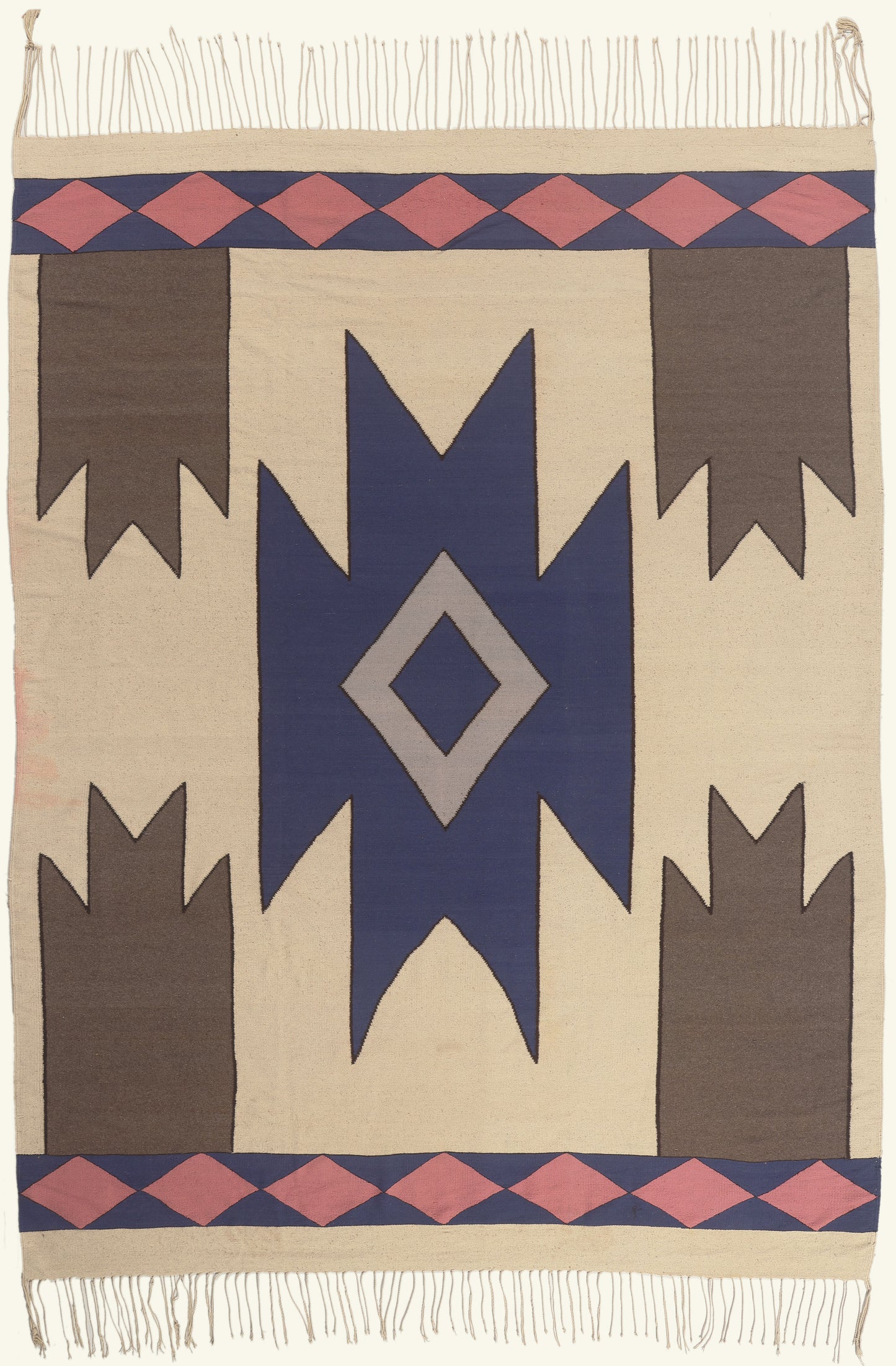 9 x 12 - Ivory Vintage Indian Dhurrie Rug - 79765
