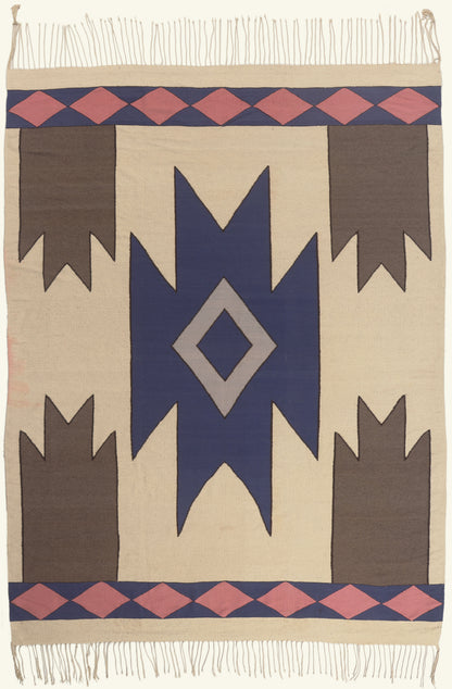 9 x 12 - Ivory Vintage Indian Dhurrie Rug - 79765