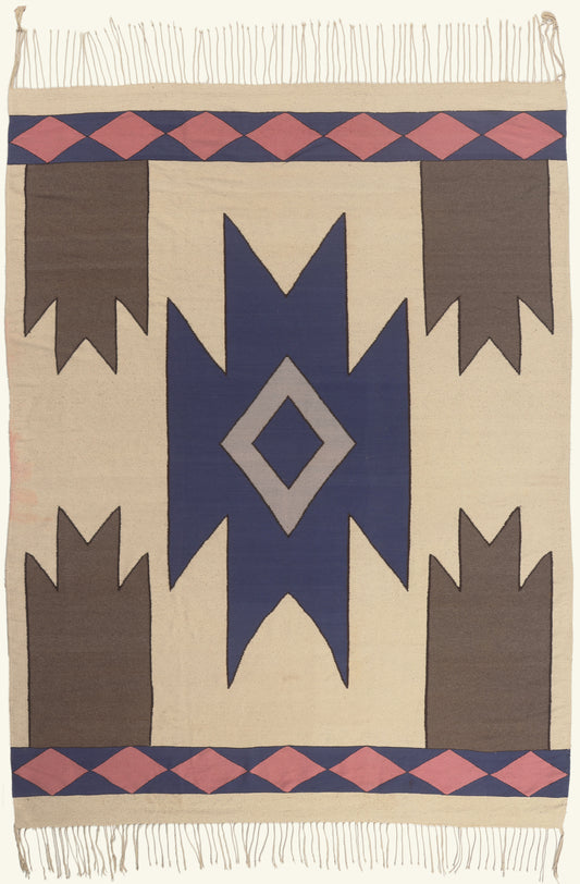 9 x 12 - Ivory Vintage Indian Dhurrie Rug - 79765