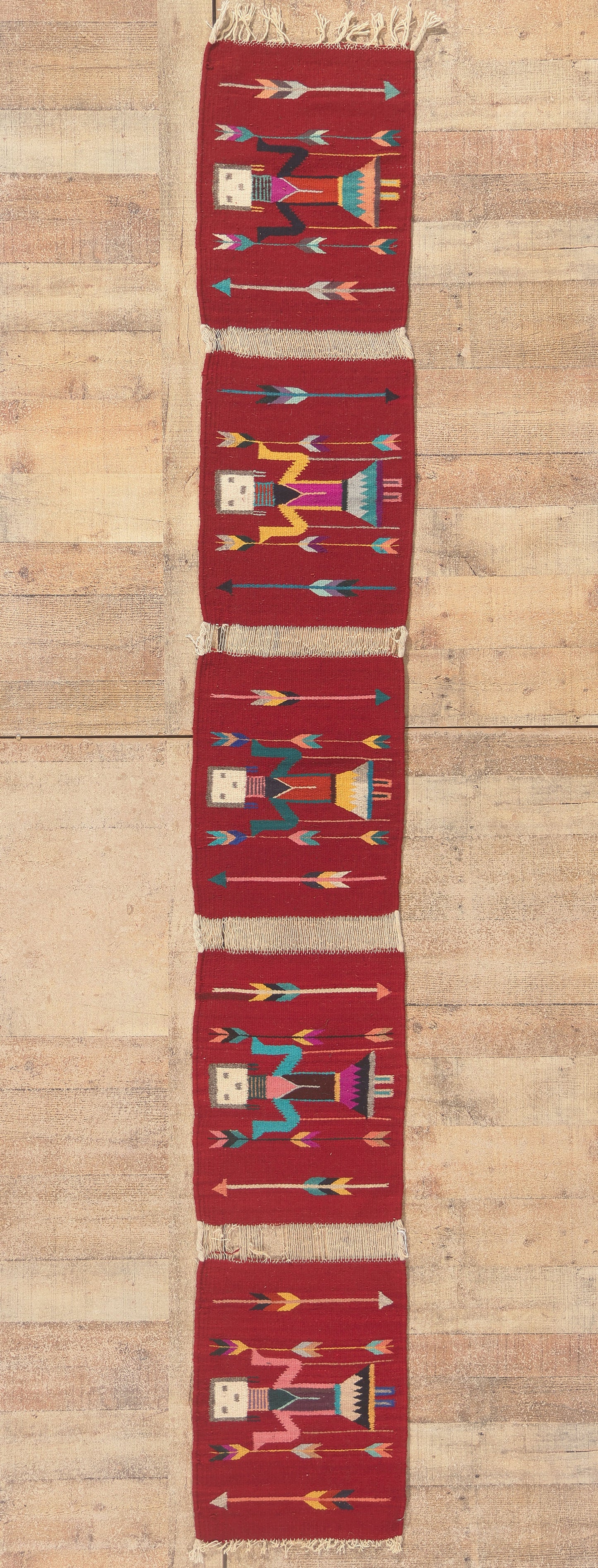 1 x 9 - Red Vintage Yeibichai Navajo Rug - 79766