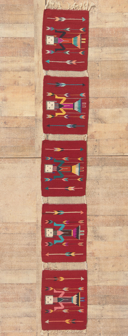1 x 9 - Red Vintage Yeibichai Navajo Rug - 79766