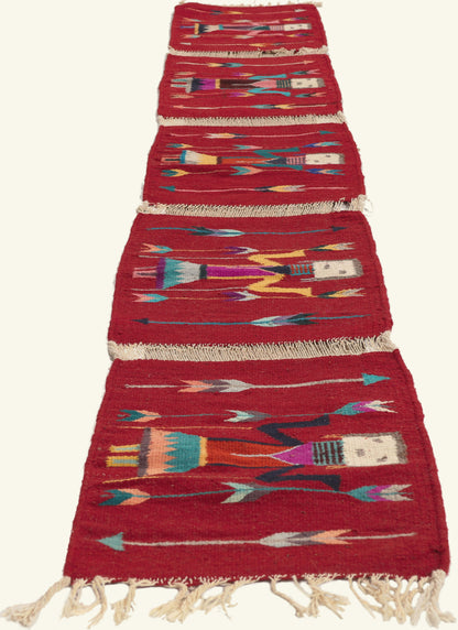 1 x 9 - Red Vintage Yeibichai Navajo Rug - 79766