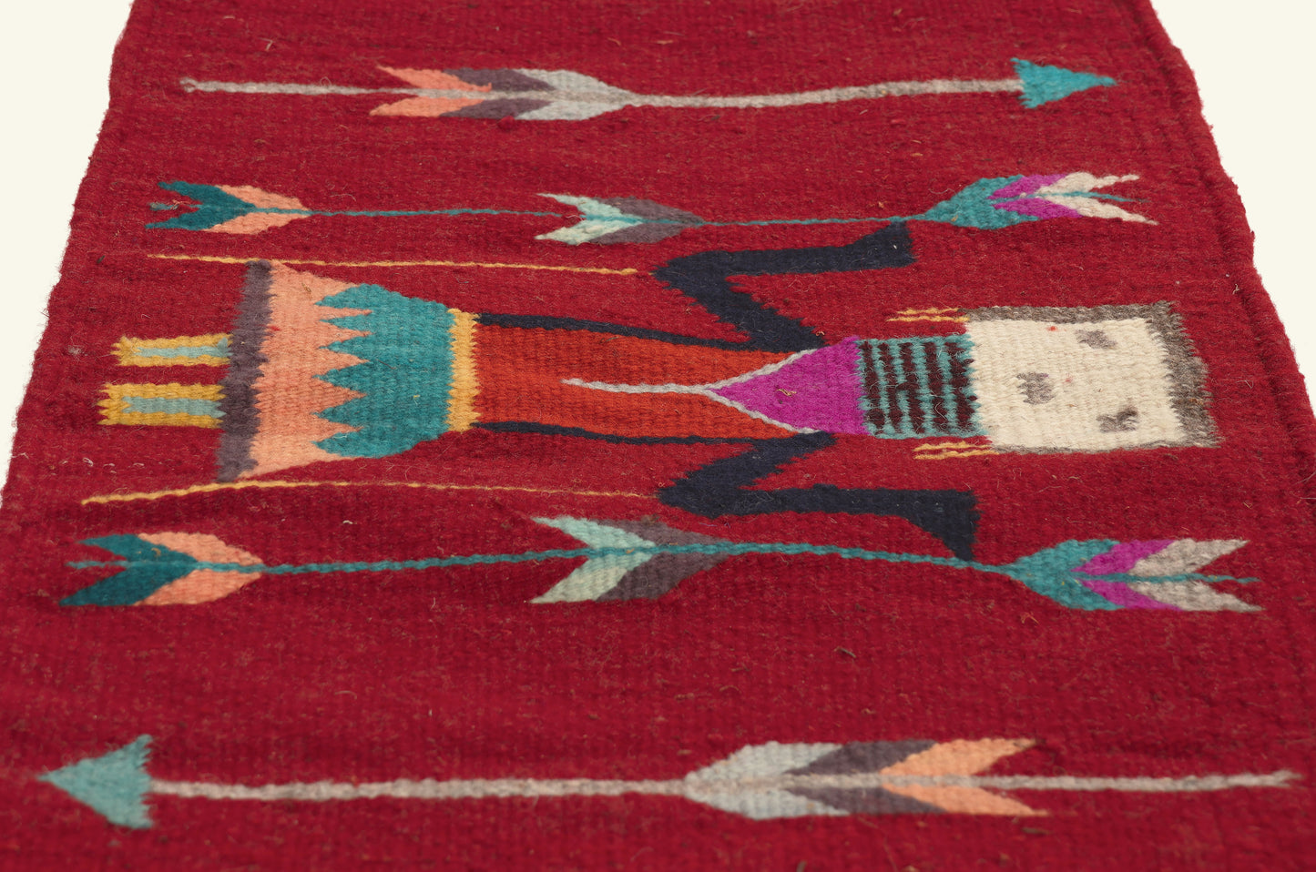 1 x 9 - Red Vintage Yeibichai Navajo Rug - 79766