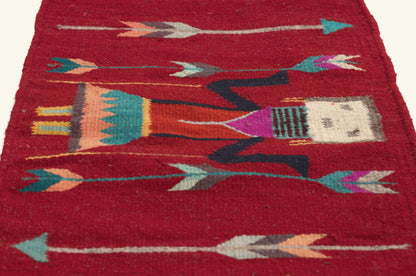 1 x 9 - Red Vintage Yeibichai Navajo Rug - 79766