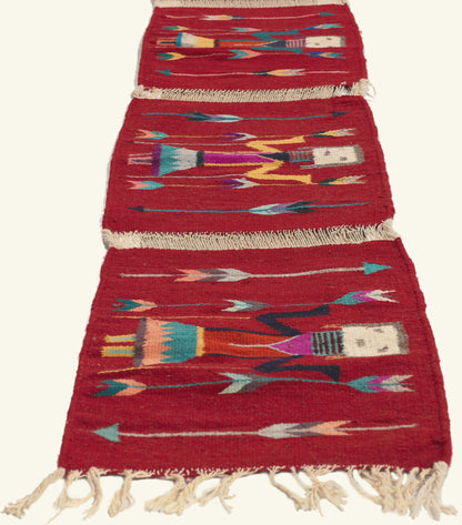 1 x 9 - Red Vintage Yeibichai Navajo Rug - 79766