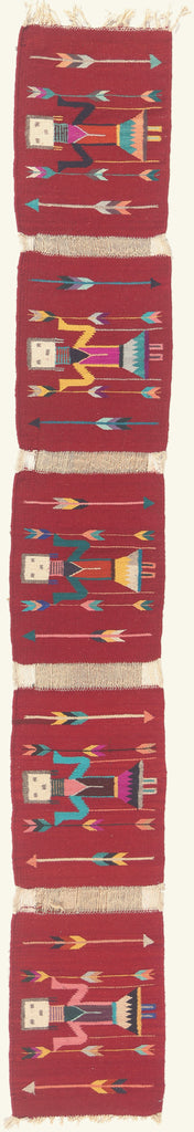 1 x 9 - Red Vintage Yeibichai Navajo Rug - 79766