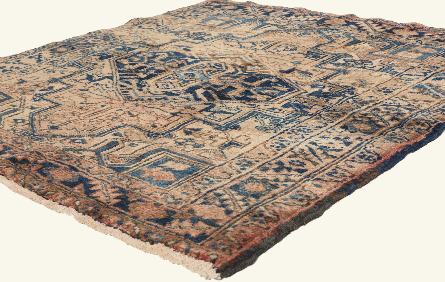 5 x 5 - Pink Vintage Persian Heriz Rug - 79770