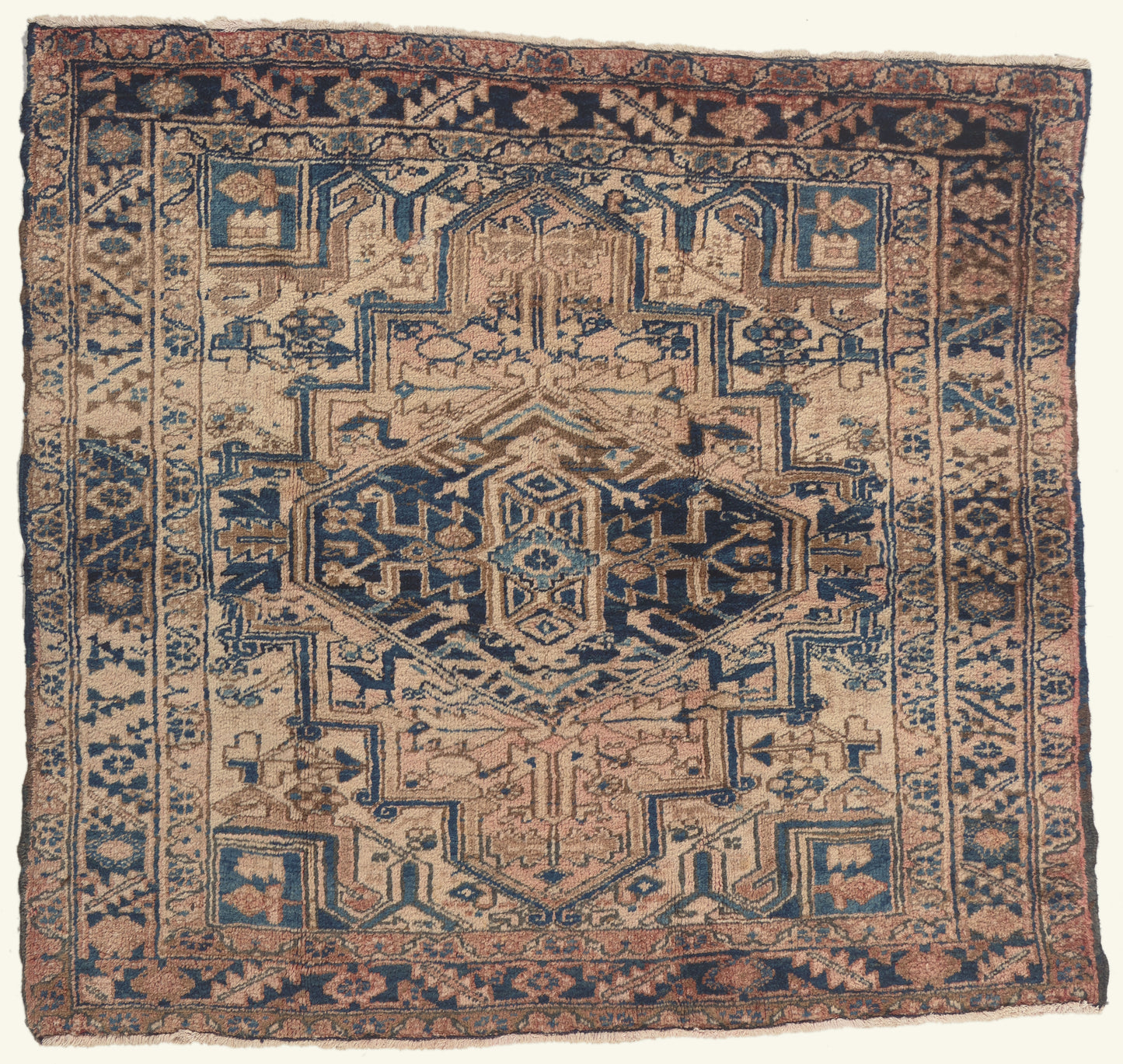 5 x 5 - Pink Vintage Persian Heriz Rug - 79770