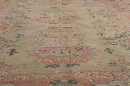 6 x 8 - Beige Vintage Turkish Oushak Rug - 79771