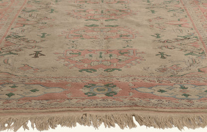 6 x 8 - Beige Vintage Turkish Oushak Rug - 79771