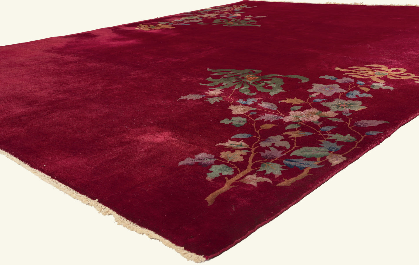 9 x 11 - Red Antique Chinese Art Deco Rug - 79772