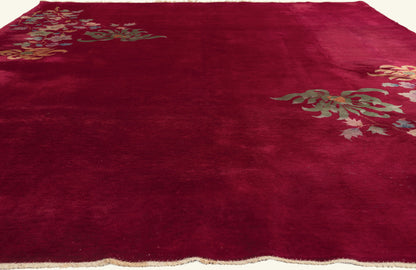 9 x 11 - Red Antique Chinese Art Deco Rug - 79772