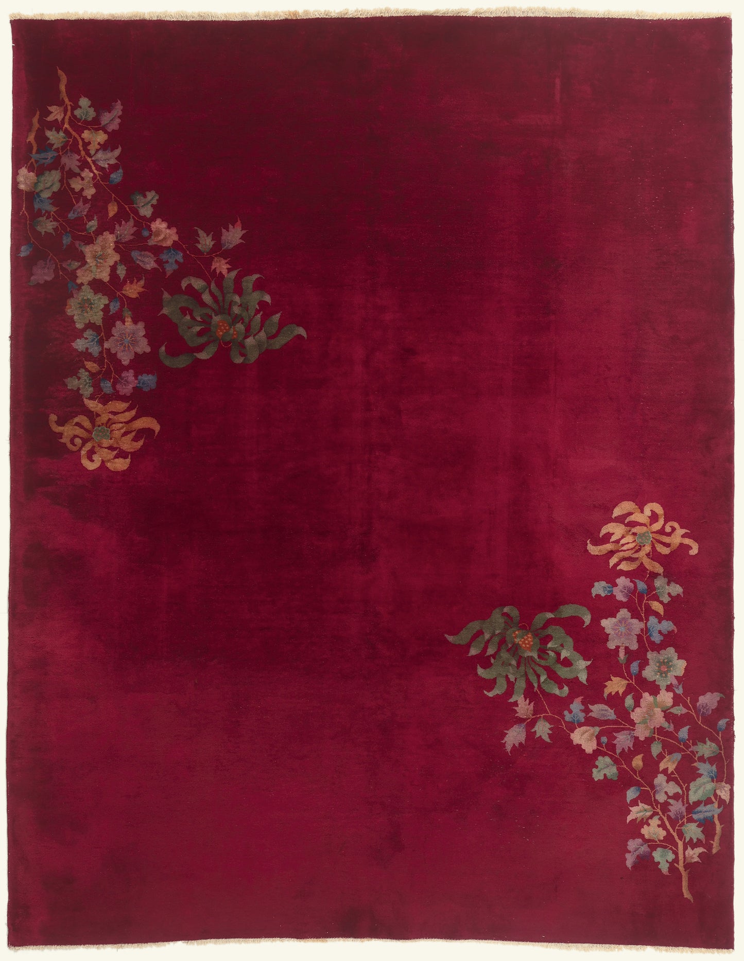 9 x 11 - Red Antique Chinese Art Deco Rug - 79772