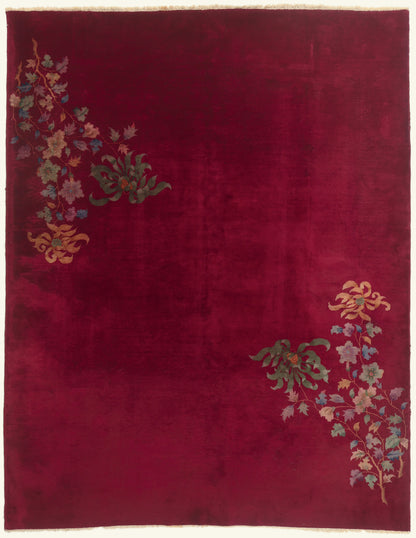 9 x 11 - Red Antique Chinese Art Deco Rug - 79772