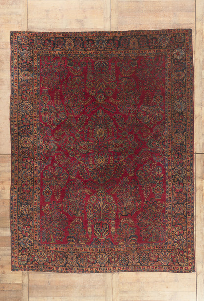9 x 12 - Red Antique Persian Sarouk Rug - 79773