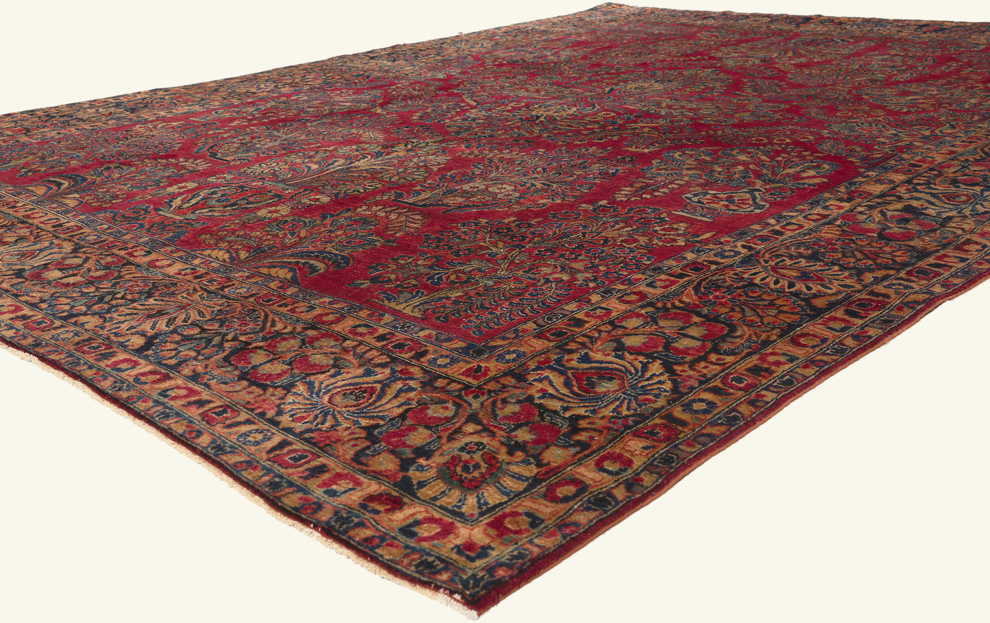9 x 12 - Red Antique Persian Sarouk Rug - 79773
