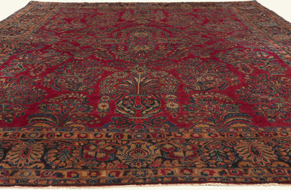 9 x 12 - Red Antique Persian Sarouk Rug - 79773