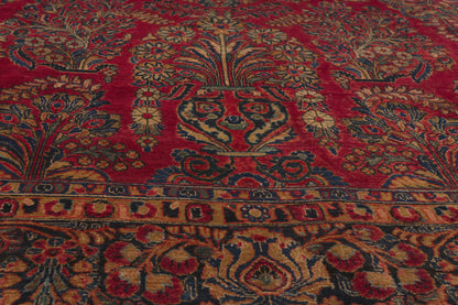 9 x 12 - Red Antique Persian Sarouk Rug - 79773