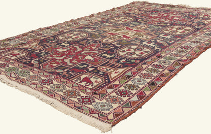 4 x 7 - Navy Blue Vintage Persian Soumak Rug - 79774