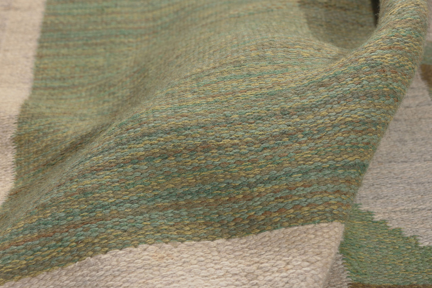 6 x 10 - Green Vintage Swedish Rollakan Rug - 79775