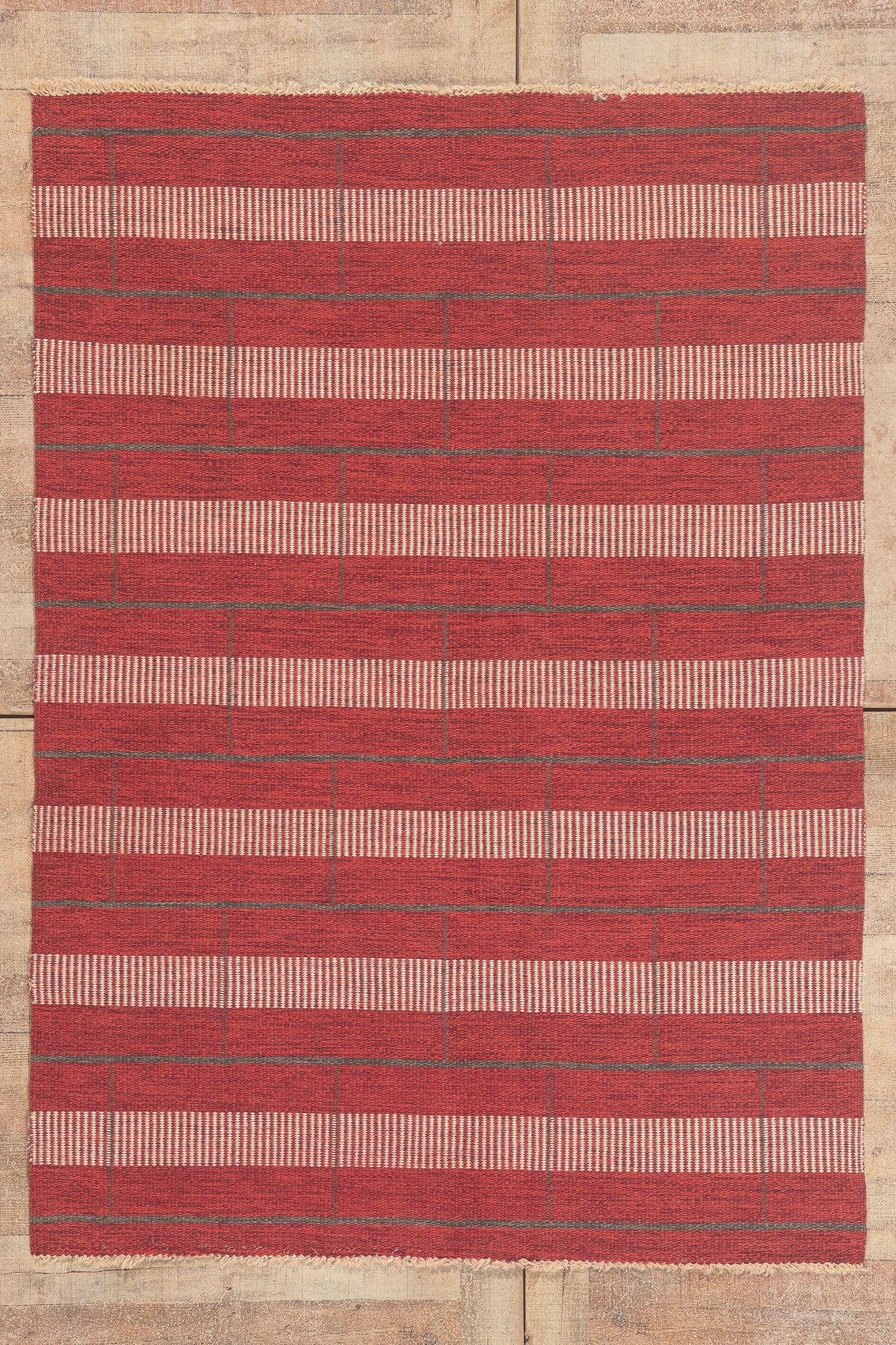 5 x 6 - Red Vintage Swedish Rollakan Rug - 79777