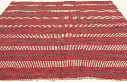 5 x 6 - Red Vintage Swedish Rollakan Rug - 79777