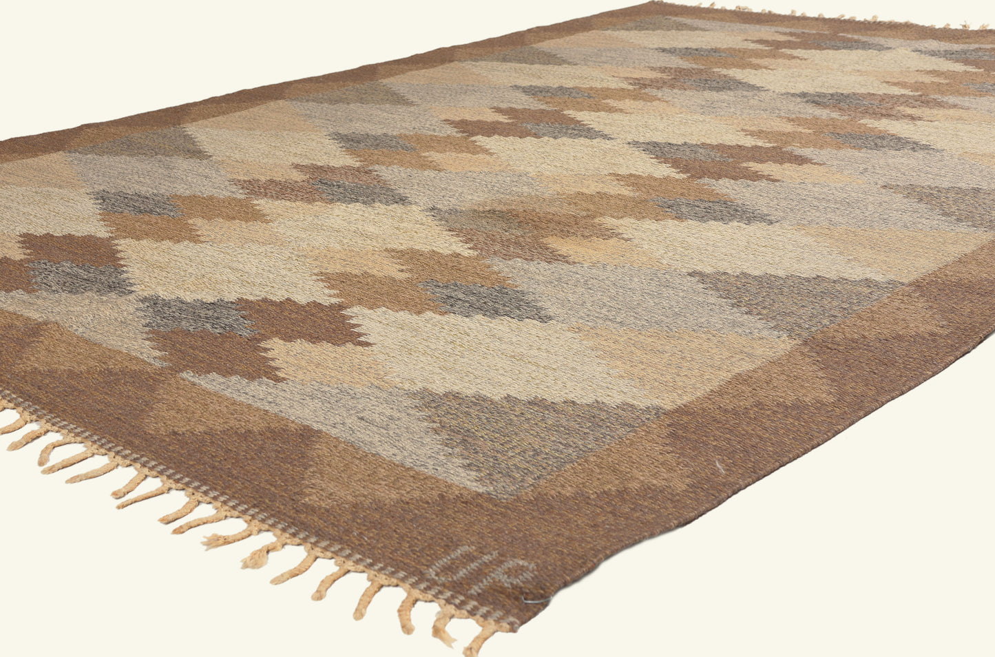 6 x 8 - Brown Vintage Swedish Rollakan Rug - 79778