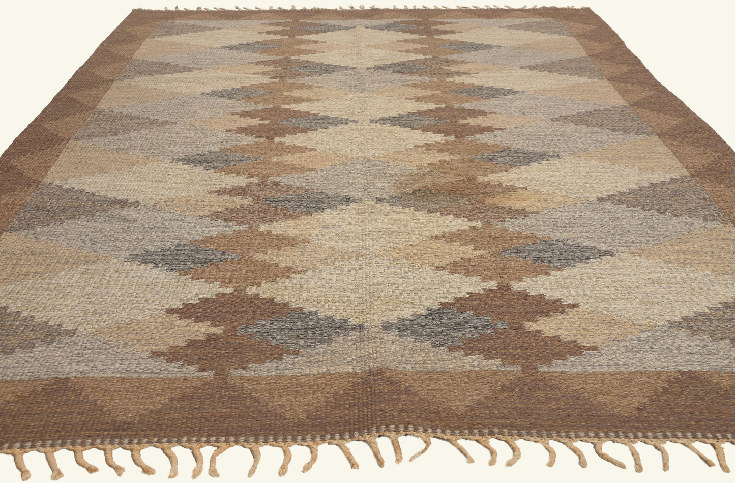 6 x 8 - Brown Vintage Swedish Rollakan Rug - 79778