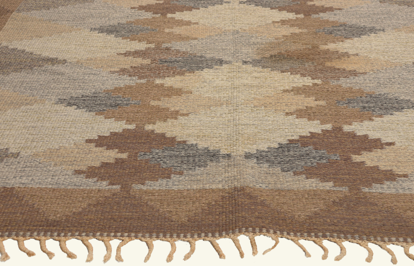 6 x 8 - Brown Vintage Swedish Rollakan Rug - 79778