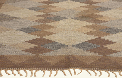 6 x 8 - Brown Vintage Swedish Rollakan Rug - 79778
