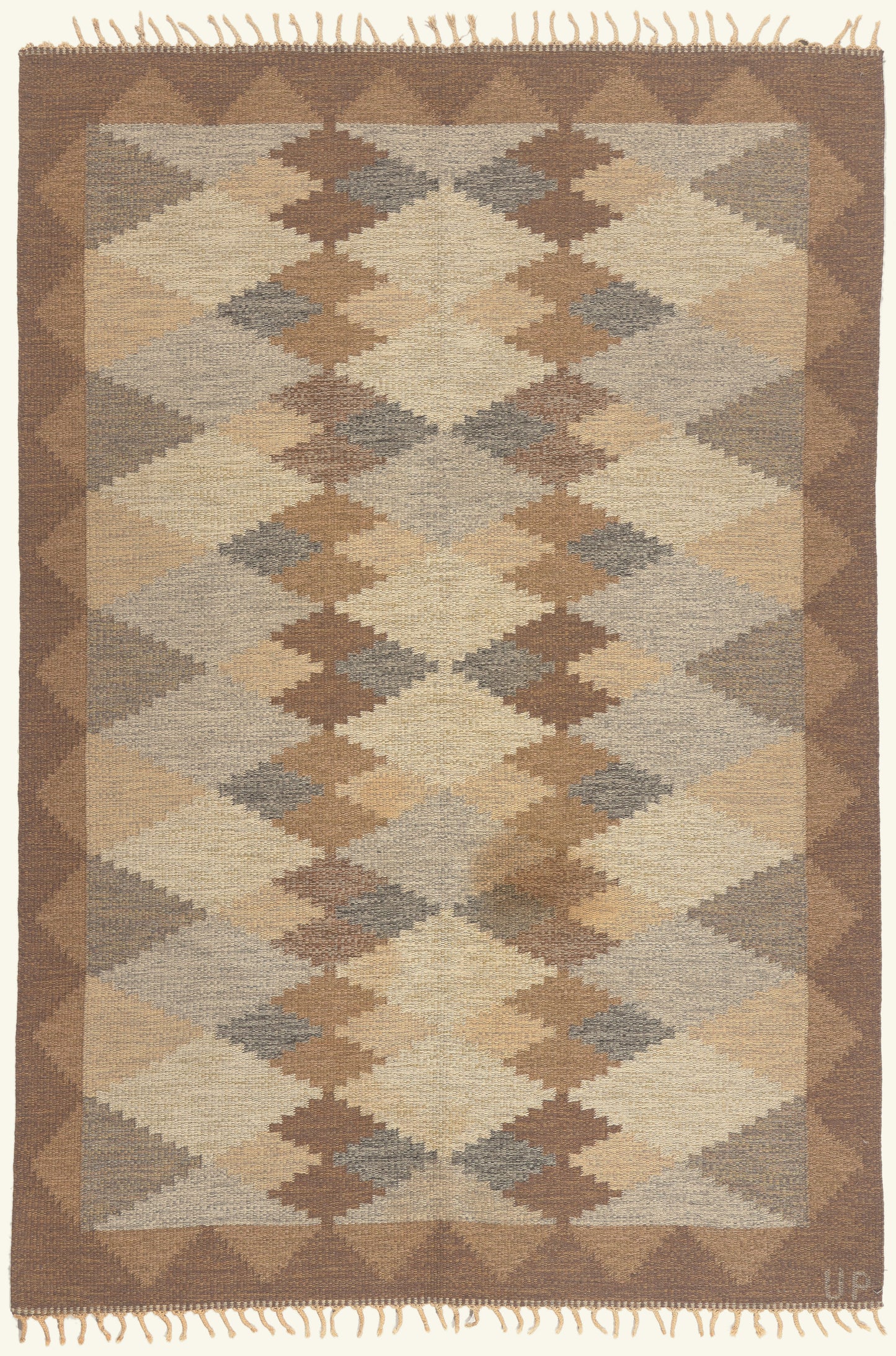 6 x 8 - Brown Vintage Swedish Rollakan Rug - 79778
