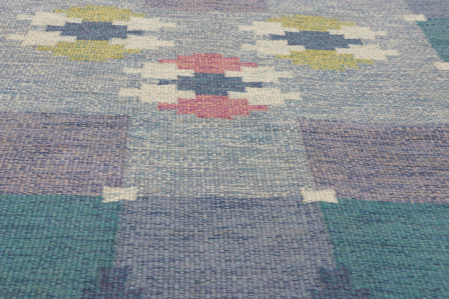 5 x 8 - Blue Vintage Swedish Rollakan Rug - 79779