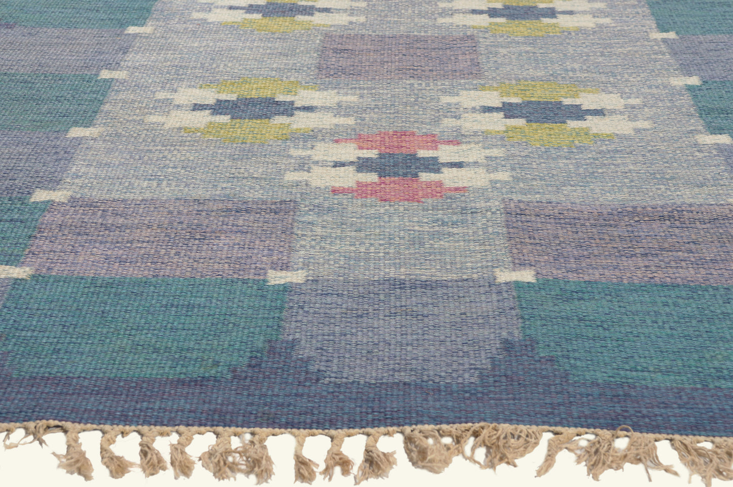 5 x 8 - Blue Vintage Swedish Rollakan Rug - 79779