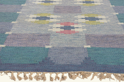 5 x 8 - Blue Vintage Swedish Rollakan Rug - 79779