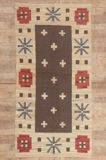 5 x 9 - Brown Vintage Swedish Rollakan Rug - 79781