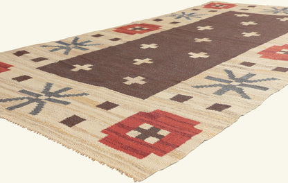 5 x 9 - Brown Vintage Swedish Rollakan Rug - 79781