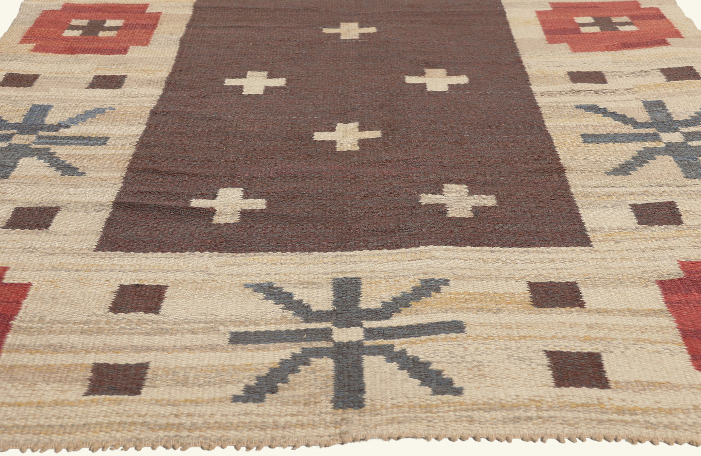 5 x 9 - Brown Vintage Swedish Rollakan Rug - 79781