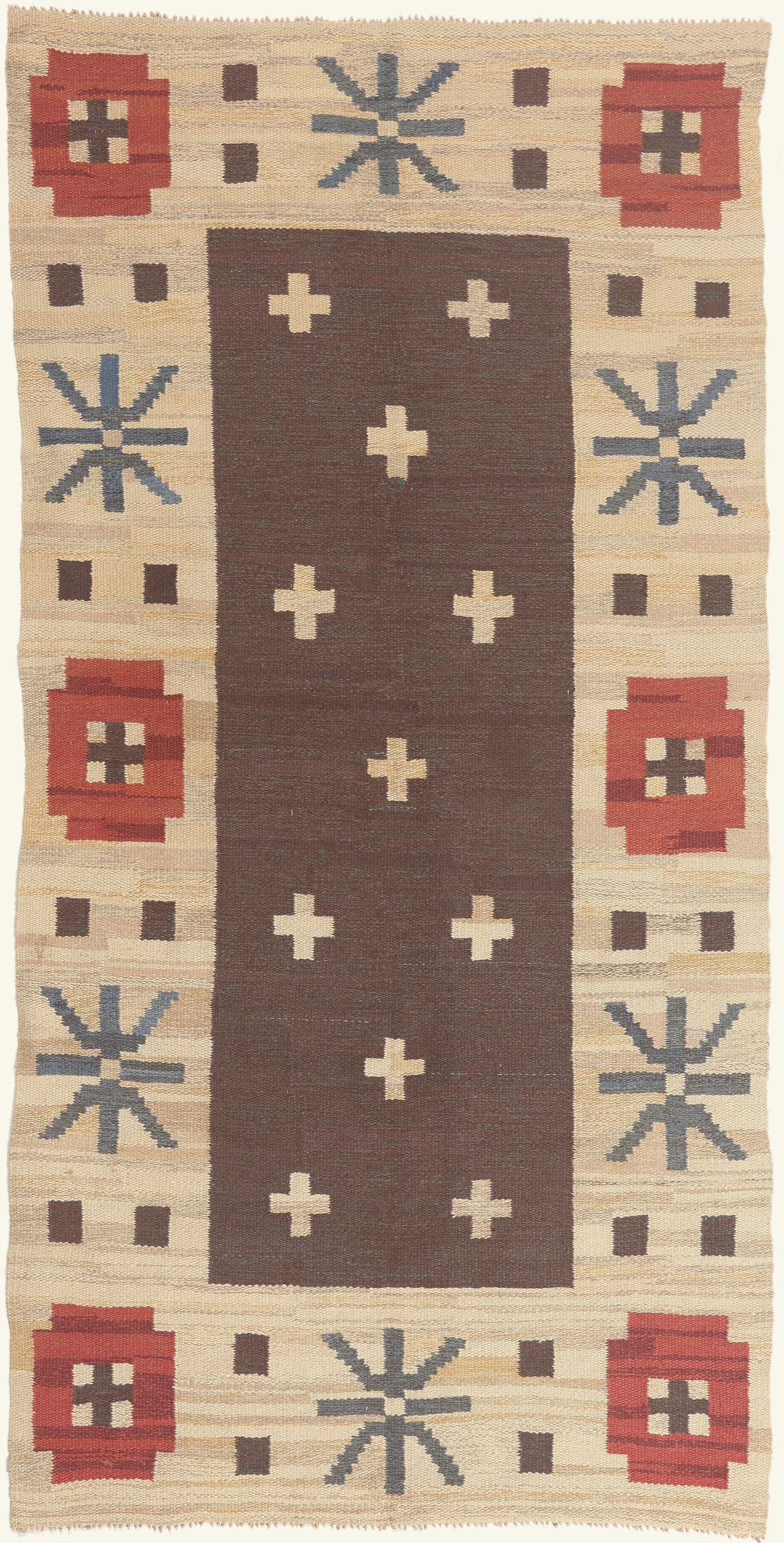 5 x 9 - Brown Vintage Swedish Rollakan Rug - 79781